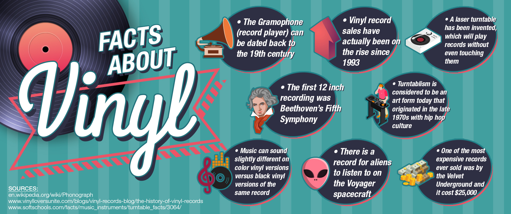 Vinyl fun facts infographic